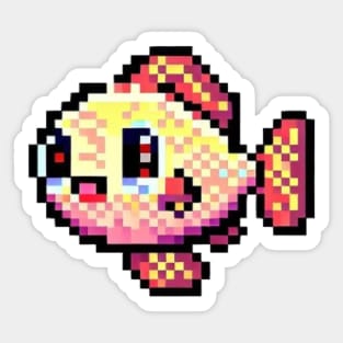Pixel fish Sticker